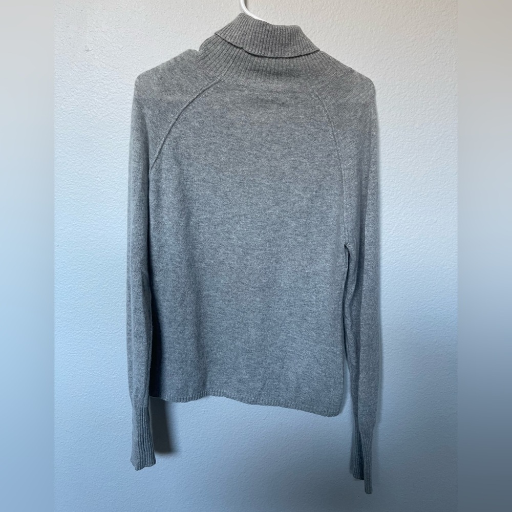 Just Cashmere by forte grey turtleneck long sleeve size L - Picture 3 of 3
